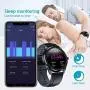 OUTAD Smart Watch for Android/iOS Phones, Bluetooth Health Tracker with Fitness Tracker Monitor Blood Oxygen Meter Heart Rate Monitor, Digital Smartwatch for Women Men, 3ATM Waterproof