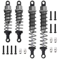 Hobbypark Shock Absorber,Front(2) & Rear(2) Replacement of 0016 and 0017 for WLtoys 1/12 RC Car 12428 12423 FY03 12628 Upgrade Parts (Gray)