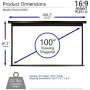 Elite Screens Spectrum, 100-inch Diag 16:9, Electric Motorized 4K/8K Ready Drop Down Projector Screen, ELECTRIC100H