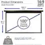 Elite Screens Spectrum, 100-inch Diag 16:9, Electric Motorized 4K/8K Ready Drop Down Projector Screen, ELECTRIC100H Elite Screens Spectrum, 100-inch Diag 16:9, Electric Motorized 4K/8K Ready Drop Down Projector Screen, ELECTRIC100H