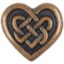 Bezelry 12 Pieces Celtic Heart Love Knot Metal Shank Buttons. 19mm (11/16 inch) (Antique Copper)