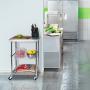 Seville Classics Stainless-Steel Professional Kitchen Work Table Cart Utility NSF-Certified Storage, 24'' W x 20'' D x 36'' H, Chrome
