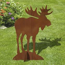 Cold Nose Creations Large 36in High Lone Moose Silhouette Sturdy Metal Yard Art, Garden Statue, or Lawn Ornament