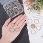UNICRAFTALE 100pcs 20mm/25mm Split Key Rings Stainless Steel Key Ring Metal Split Key Chain Ring Parts Stainless Steel Color Flat Key Chain Rings for Home Keys Organization
