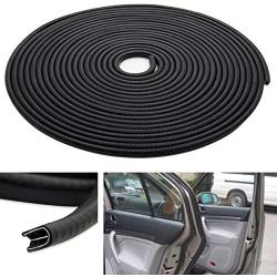 SHENGYAWAUTO U-Shape Window Door Rubber Seal Strip Hollow Weatherstrip for Car Motor 4M 13FT,Black