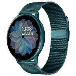 Morsey Compatible with Galaxy Watch 3 45mm/Samsung Galaxy Watch 46mm/Gear S3 Frontier/Classic Band, 22mm Stainless Steel Strap Replacement for Ticwatch Pro/Samsung Galaxy Watch 46mm Smartwatch (Pacific Green)