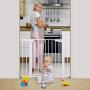 Cumbor 40.6” Auto Close Safety Baby Gate, Durable Extra Wide Child Gate for Stairs,Doorways, Easy Walk Thru Dog Gate for House. Includes 4 Wall Cups, 2.75-Inch and 5.5-Inch Extension, White