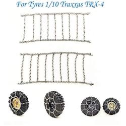 Binory 110mm Diameter Metal Snow & Ice Tire Chains Anti-Skid Wheel Chain for Tyres 1/10 Traxxas TRX-4 Parts and Accessories