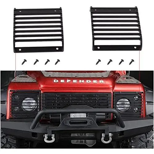 LAFEINA Metal Front Lamp Guards Headlight Cover Grille for 1/10 RC Crawler Car Traxxas TRX-4 Lamp Protection