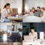 Touch Control Table Lamp with 2 USB Charging Ports and AC Outlet, 3-Way Dimmable Bedside Nightstand Table Lamp with Silver Brushed Metal Base for Bedroom, Living Room, Bulb Included