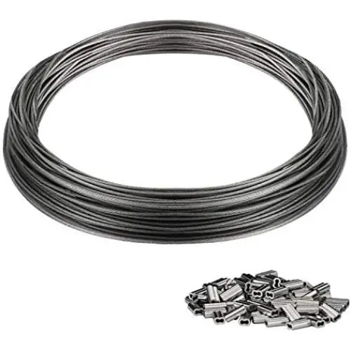 Lumuasky Picture Hanging Wire 90lb, Heavy Duty Stainless Steel Wire Rope for Hanging Picture Frame Mirror and Wall Art, Strong Metal Wire 124Feet with 100PCS Aluminum Crimping Sleeves Lumuasky Picture Hanging Wire 90lb, Heavy Duty Stainless Steel Wire Rope for Hanging Picture Frame Mirror and Wall Art, Strong Metal Wire 124Feet with 100PCS Aluminum Crimping Sleeves