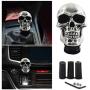 Jialuode Universal Skull Shifter Knob Car Shift Stick Handle Transmission Shifting Head Fit for SUV, Saloon car, Sedan, Truck and Van etc Silver