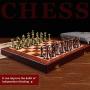 LINWEI Chess Set, Chess Board Set,International Chess Set Wooden Games Chessboard Metal Parts Folding Chessman Entertainment Table Game