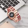 YGTIECS Fashion Apple Watch Band Compatible with Apple Watch 38mm/40mm Stainless Steel with Resin for iwatch Band Series 6 5 4 3 2 1 for Women and Men Rose-Wine Red