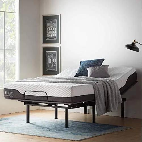 LUCID L150 Bed Base – Upholstered Frame – Head and Foot Incline – Wireless Remote Control Adjustable, Full, Charcoal LUCID L150 Bed Base – Upholstered Frame – Head and Foot Incline – Wireless Remote Control Adjustable, Full, Charcoal