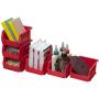 Akro-Mils 08212RED 30210 AkroBins Plastic Storage Bin Hanging Stacking Containers, (5-Inch x 4-Inch x 3-Inch), Pack of 6, Red