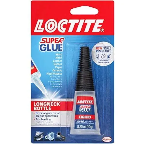 Loctite 234796 Super Glue All Purpose Adhesive, 10 G Longneck Bottle, Transparent Colorless To Straw, 0.457 CDM, Clear Loctite 234796 Super Glue All Purpose Adhesive, 10 G Longneck Bottle, Transparent Colorless To Straw, 0.457 CDM, Clear