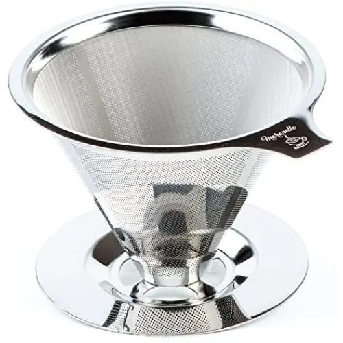 Maranello Caffé Pour Over Coffee Dripper Stainless Steel Reusable Drip Cone Coffee Filter Portable Pour-Over Coffee Maker Paperless Metal Fine Mesh Strainer Coffee Pourover Brewer Camping Coffee Maker Maranello Caffé Pour Over Coffee Dripper Stainless Steel Reusable Drip Cone Coffee Filter Portable Pour-Over Coffee Maker Paperless Metal Fine Mesh Strainer Coffee Pourover Brewer Camping Coffee Maker