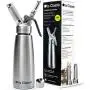 Whipped Cream Dispenser Stainless Steel - Professional Whipped Cream Maker - Gourmet Cream Whipper - Large 500ml / 1 Pint Capacity Canister - Includes 3 Culinary Decorating Nozzles Whipped Cream Dispenser Stainless Steel - Professional Whipped Cream Maker - Gourmet Cream Whipper - Large 500ml / 1 Pint Capacity Canister - Includes 3 Culinary Decorating Nozzles