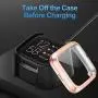 HAPAW Metal Bands Plus Screen Protector Case Compatible with Fitbit Versa 2, Stainless Steel Magnetic Mesh Strap Men Women Bracelet Wristbands Accessories with 2-Pack Bumper Cover for Versa 2 Smartwatch (RoseGold, Large)