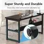 Tribesigns 55 Inches Computer Desk with Bookshelf Works as Office Desk Study Table Workstation for Home Office (55‘’, All Black) Tribesigns 55 Inches Computer Desk with Bookshelf Works as Office Desk Study Table Workstation for Home Office (55‘’, All Black)