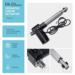 PROGRESSIVE AUTOMATIONS 12V Linear Electric Actuator - (4 inch, 200 lbs.) Low-Current Rating DC Motor & Durable Stroke. for Automotive, Industrial, Machinery, Home, Robotics Usage. PA-03-4-200