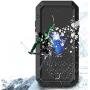 CarterLily iPhone 7 Plus Case, iPhone 8 Plus Case, Full Body Shockproof Dustproof Waterproof Aluminum Alloy Metal Gorilla Glass Cover Case for Apple iPhone 7 8 Plus 5.5 inch - Black