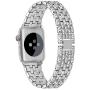 Dsytom Bing Band Compatible with Apple Watch Band 38mm 40mm 42mm 44mm,Jewelry Replacement Metal Wristband Strap for iWatch Band Series 6/5/4/3/2/1/SE(Silver)