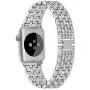 Dsytom Bing Band Compatible with Apple Watch Band 38mm 40mm 42mm 44mm,Jewelry Replacement Metal Wristband Strap for iWatch Band Series 6/5/4/3/2/1/SE(Silver)