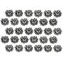 Bezelry 30 Pieces Small Rose Bloom Gray Silver Metal Shank Buttons. 12mm (1/2 inch)
