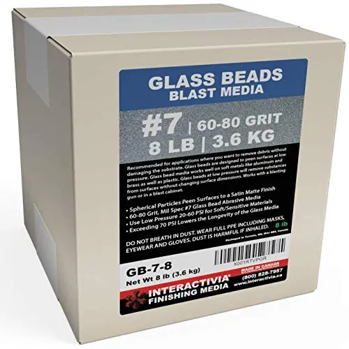 #7 Glass Beads - 8 lb or 3.6 kg - Sand Blasting Abrasive Media (Medium) 60-80 Mesh or Grit