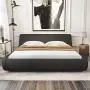 Amolife Upholstered Queen Bed Frame/Deluxe Solid Modern Platform Bed/Mattress Foundation/Faux Leather Queen Size Bed Frame with Adjustable Headboard and Slat Support, Black Amolife Upholstered Queen Bed Frame/Deluxe Solid Modern Platform Bed/Mattress Foundation/Faux Leather Queen Size Bed Frame with Adjustable Headboard and Slat Support, Black