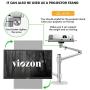 viozon Monitor and Laptop Mount, 2-in-1 Adjustable Dual Arm Desk Mounts Single Desk Arm Stand/Holder for 17 to 32 Inch LCD Computer Screens, Extra Tray Fits 12 to 17 inch Laptops (Silver)
