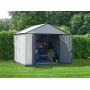 Arrow 10 x 8 EZEE Shed Cream with Charcoal Trim Extra High Gable Steel Storage Shed