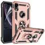 iPhone XR Case with HD Screen Protector, Gritup 360 Degree Rotating Metal Ring Holder Kickstand Armor Anti-Scratch Bracket Cover Case for Apple iPhone XR 6.1 inch inch Rose Gold