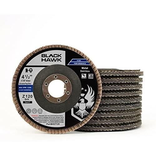 BHA Grinding and Sanding Flap Discs T27, 4-1/2'' x 7/8'', 120 Grit - 10 Pack