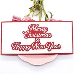 KSCRAFT Merry Christmas and Happy New Year Slimline Words Metal Cutting Dies Stencils for DIY Scrapbooking/Photo Album Decorative Embossing DIY Paper Cards