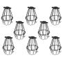Rustic State Lampa Small Light Cage Metal Lamp Shade Black Set of 8