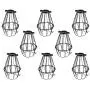 Rustic State Lampa Small Light Cage Metal Lamp Shade Black Set of 8 Rustic State Lampa Small Light Cage Metal Lamp Shade Black Set of 8
