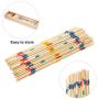 2 Sets Wooden Pickup Sticks Game with Box and 2 Sets Jacks Game Toys Include 2 Pieces Red Rubber Balls and 20 Pieces Metal Jacks for Christmas Retro Party Favors