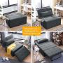 Diophros Ottoman Sleeper Sofa Bed, 4 in 1 Convertible Chair Multi-Function Folding Guest Sofa Chair for Living Room, Apartment (Deep Grey)