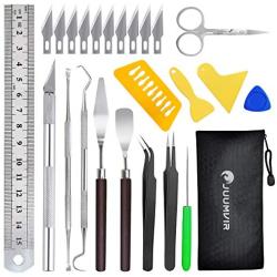 Weeding Tools for Vinyl, JUUMVIR 25 PCS Craft Tools Set Whole Set Vinyl Tools Including Scraper Tool, Scissor, Craft Tweezers, Weeders, Spatula for Weeding Vinyl, Silhouettes, Cameos, Lettering