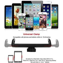 Spessn Tablet/Phone Clip, Replacement Floor Stand Swivel 360° Rotating Tablet Holder Fit for 4-13.5'' Phone / Tablets Clamp - Black