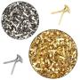 Yexpress 600 Pieces 4.5 x 8mm Gold & Silver Mini Brads Round Paper Fasteners Brass Pastel Metal Brads for Scrapbooking Crafts DIY Paper