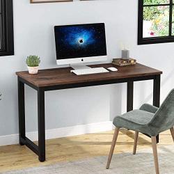 Tribesigns Modern Simple Computer Desk, 47 inch Vintage Office Desk Computer Table, Study Writing Study Desk Workstation for Home Office, Rustic Brown