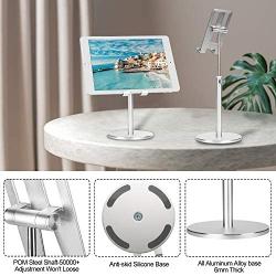 Cell Phone Stand for Desk,Shenboxun Cell Phone Holder,Height Angle Adjustable Cell Phone Stand,Metal Base Phone Stand Compatible with All Smartphone,iPhone and Tablet (4-12'') - Silver