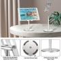 Cell Phone Stand for Desk,Shenboxun Cell Phone Holder,Height Angle Adjustable Cell Phone Stand,Metal Base Phone Stand Compatible with All Smartphone,iPhone and Tablet (4-12'') - Silver