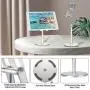 Cell Phone Stand for Desk,Shenboxun Cell Phone Holder,Height Angle Adjustable Cell Phone Stand,Metal Base Phone Stand Compatible with All Smartphone,iPhone and Tablet (4-12'') - Silver