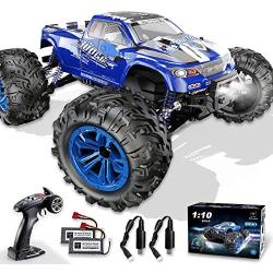 Soyee RC Cars 1:10 Scale RTR 46km/h High Speed Remote Control Car All Terrain Hobby Grade 4WD Off-Road Waterproof Monster Truck Electric Toys for Kids and Adults -1600mAh Batteries x2