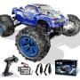 Soyee RC Cars 1:10 Scale RTR 46km/h High Speed Remote Control Car All Terrain Hobby Grade 4WD Off-Road Waterproof Monster Truck Electric Toys for Kids and Adults -1600mAh Batteries x2